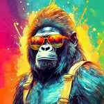 Gorilla mit gelber Sonnenbrille Diamond Painting