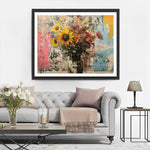 Graffiti aus Sonnenblumen und Chrysanthemen Diamond Painting