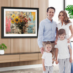 Graffiti aus Sonnenblumen und Chrysanthemen Diamond Painting