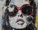 Graffiti Frau mit roter Sonnenbrille Diamond Painting