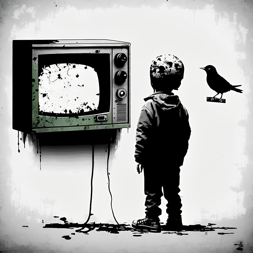 Graffiti Junge und Fernsehen Diamond Painting