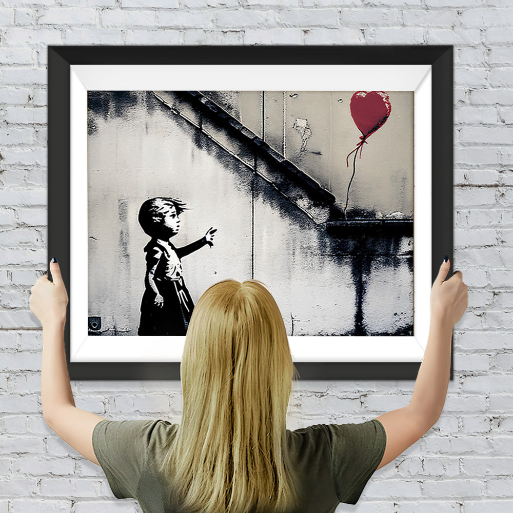 Graffiti Kind und Luftballon Diamond Painting