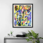 Graffiti lila und gelbe Wildblumen Diamond Painting