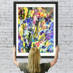 Graffiti lila und gelbe Wildblumen Diamond Painting