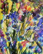 Graffiti lila und gelbe Wildblumen Diamond Painting