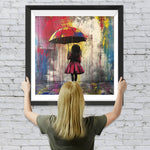 Graffiti Mädchen hält einen Regenschirm Diamond Painting