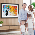 Graffiti Mädchen und bunte Herzen Diamond Painting