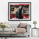 Graffiti Shop und Mann im Hoodie Diamond Painting