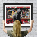 Graffiti Shop und Mann im Hoodie Diamond Painting