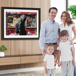 Graffiti Shop und Mann im Hoodie Diamond Painting