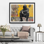 Graffiti Sitzender Mann Diamond Painting