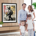 Graffiti Stil Junge und Blumen Diamond Painting