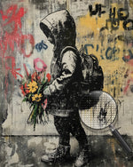 Graffiti Stil Junge und Blumen Diamond Painting