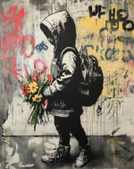 Graffiti Stil Junge und Blumen Diamond Painting