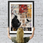 Graffiti Stil Mann und Rabe Diamond Painting