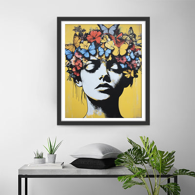 Graffiti Stil Schmetterlingsfrau Diamond Painting