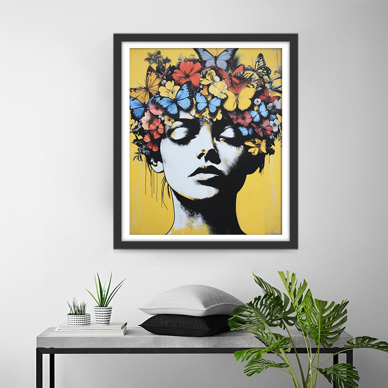 Graffiti Stil Schmetterlingsfrau Diamond Painting