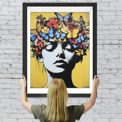 Graffiti Stil Schmetterlingsfrau Diamond Painting