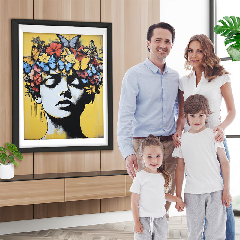 Graffiti Stil Schmetterlingsfrau Diamond Painting