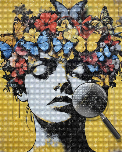 Graffiti Stil Schmetterlingsfrau Diamond Painting