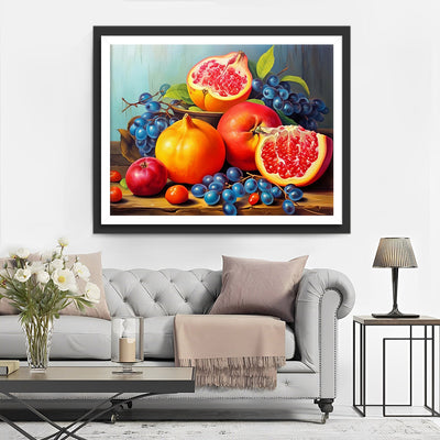 Granatäpfel und Heidelbeeren Diamond Painting