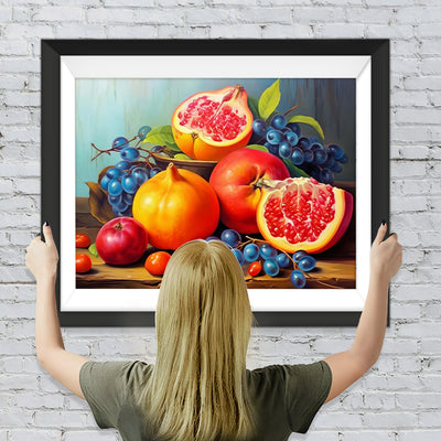 Granatäpfel und Heidelbeeren Diamond Painting