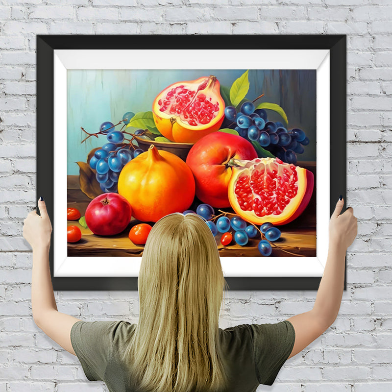 Granatäpfel und Heidelbeeren Diamond Painting