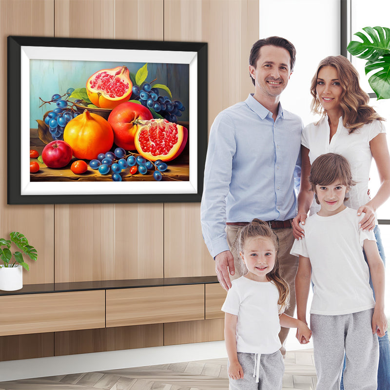 Granatäpfel und Heidelbeeren Diamond Painting