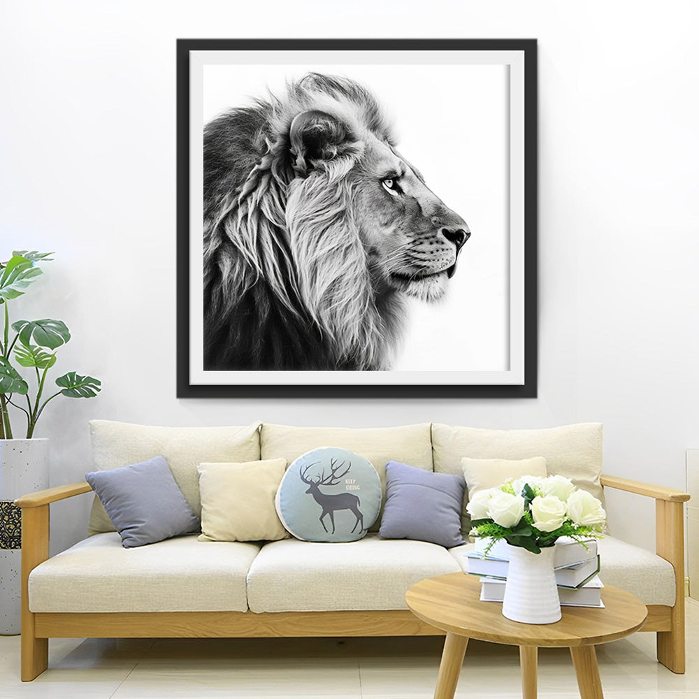 Grauer Löwe Diamond Painting