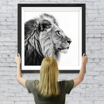 Grauer Löwe Diamond Painting