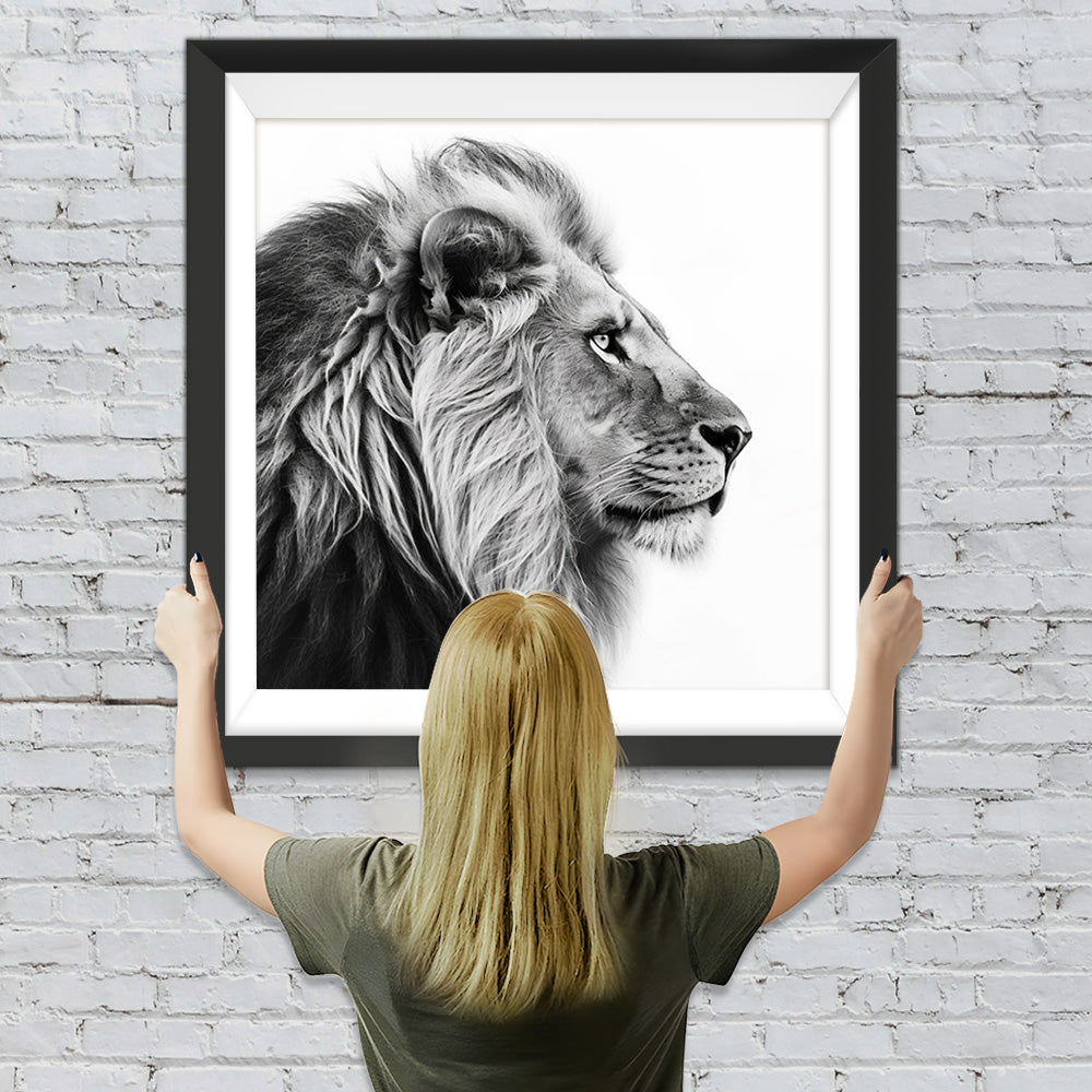 Grauer Löwe Diamond Painting