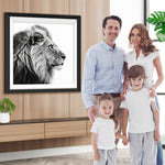 Grauer Löwe Diamond Painting