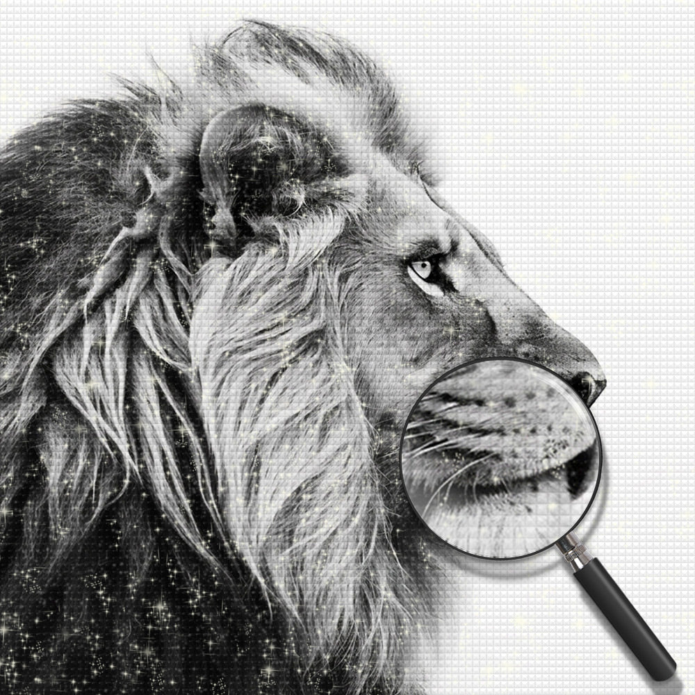 Grauer Löwe Diamond Painting