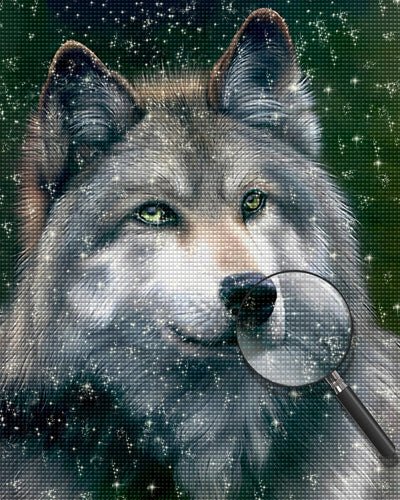 Grauer Wolf Diamond Painting