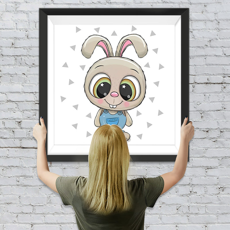 Graues Cartoon-Kaninchen Diamond Painting