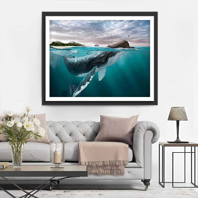 Großer Wal und kleine Insel Diamond Painting