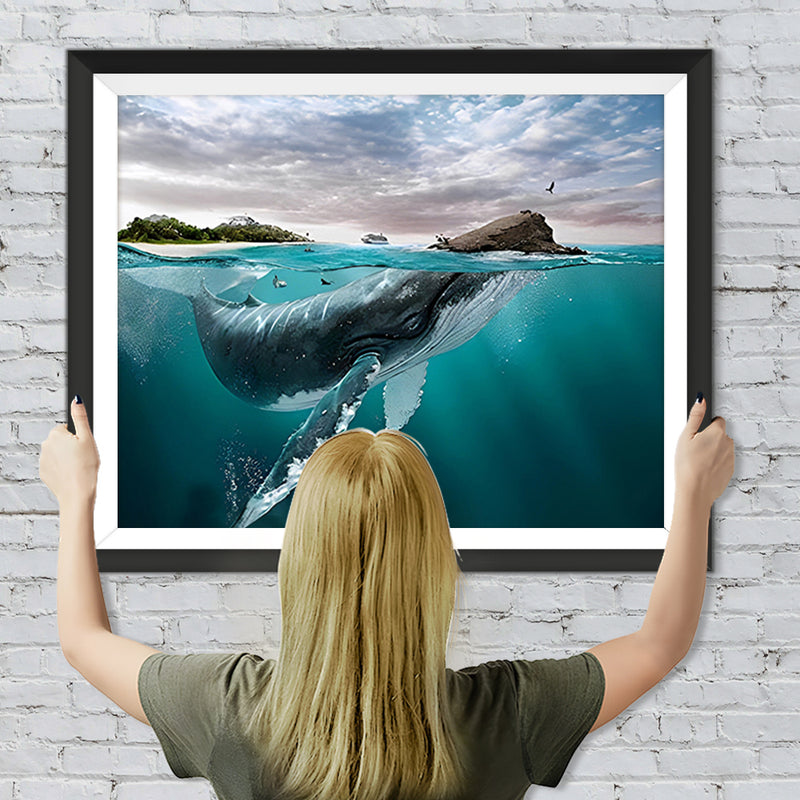 Großer Wal und kleine Insel Diamond Painting