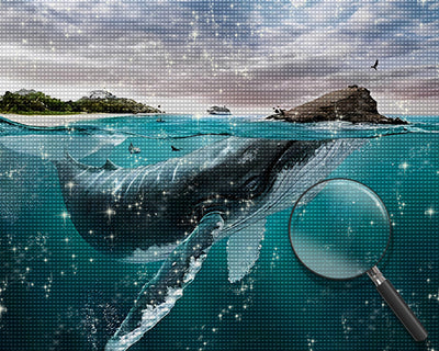 Großer Wal und kleine Insel Diamond Painting