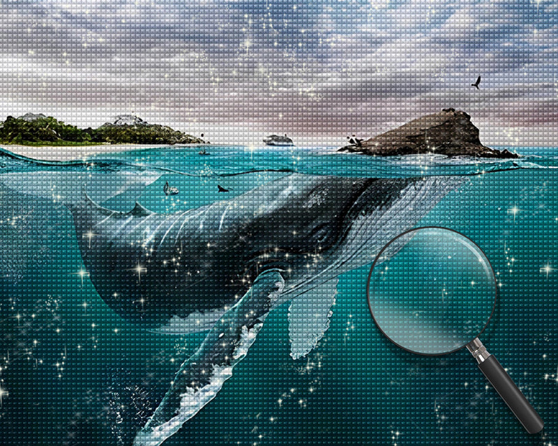Großer Wal und kleine Insel Diamond Painting
