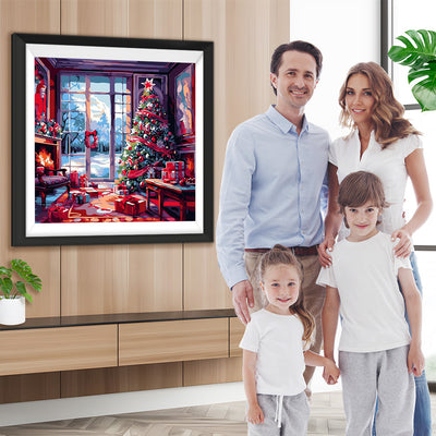 Großer Weihnachtsbaum und viele Geschenke Diamond Painting