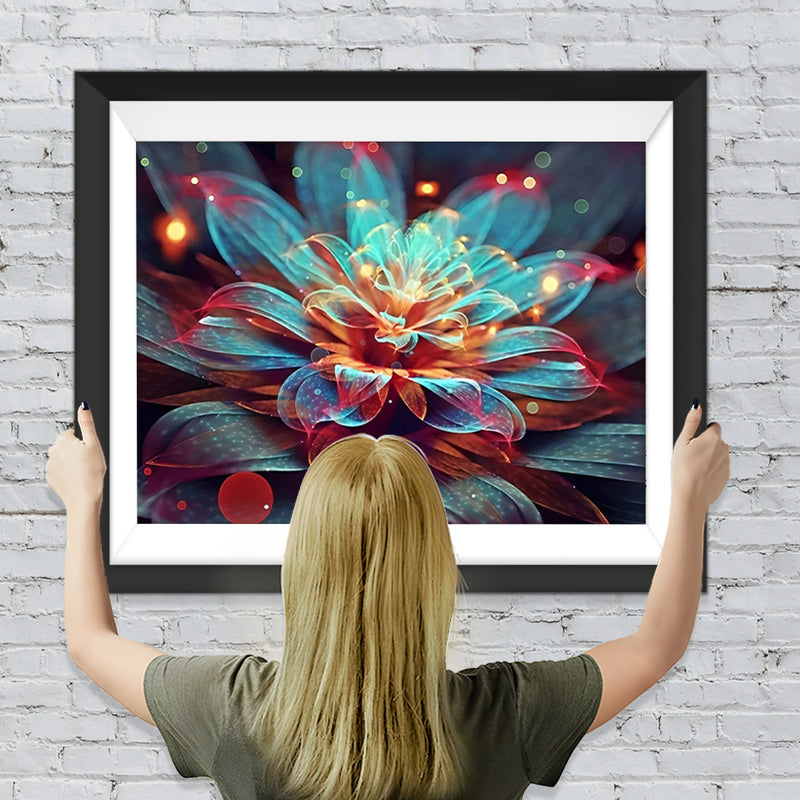 Grün leuchtender Lotus Diamond Painting