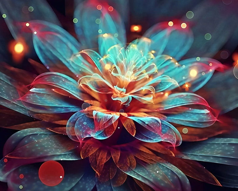 Grün leuchtender Lotus Diamond Painting