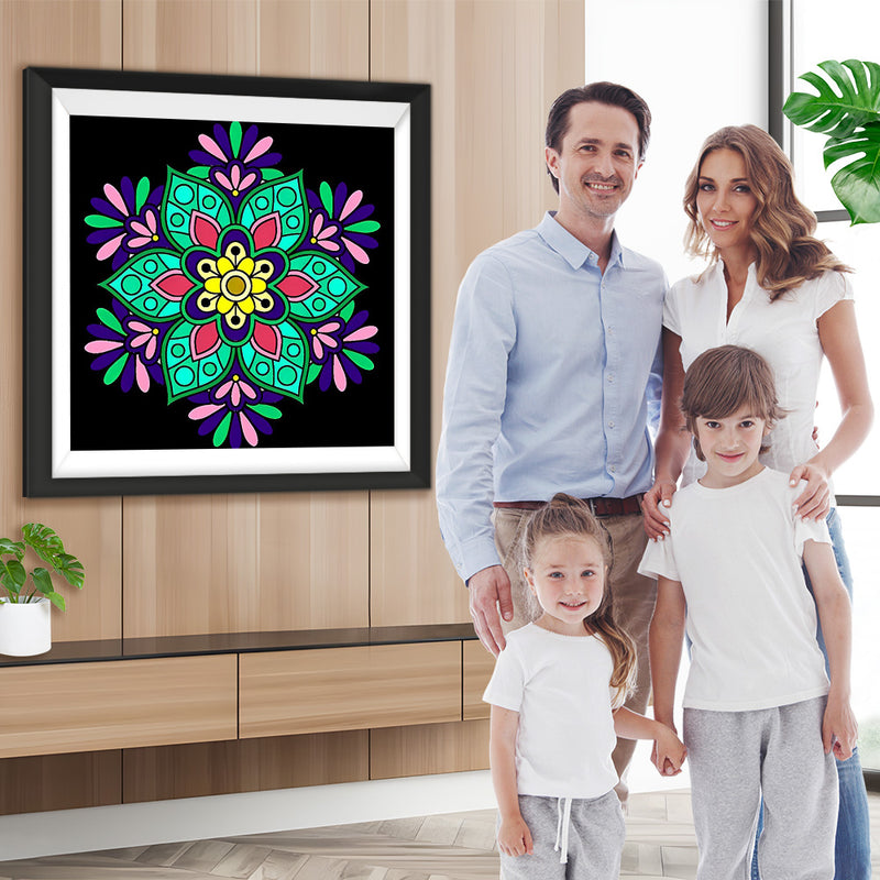 Grüne Pflanzen Mandala Diamond Painting