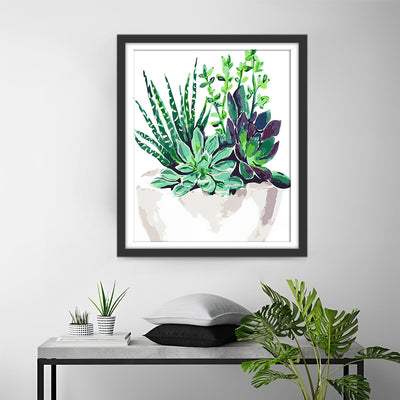 Grüne Sukkulente Diamond Painting