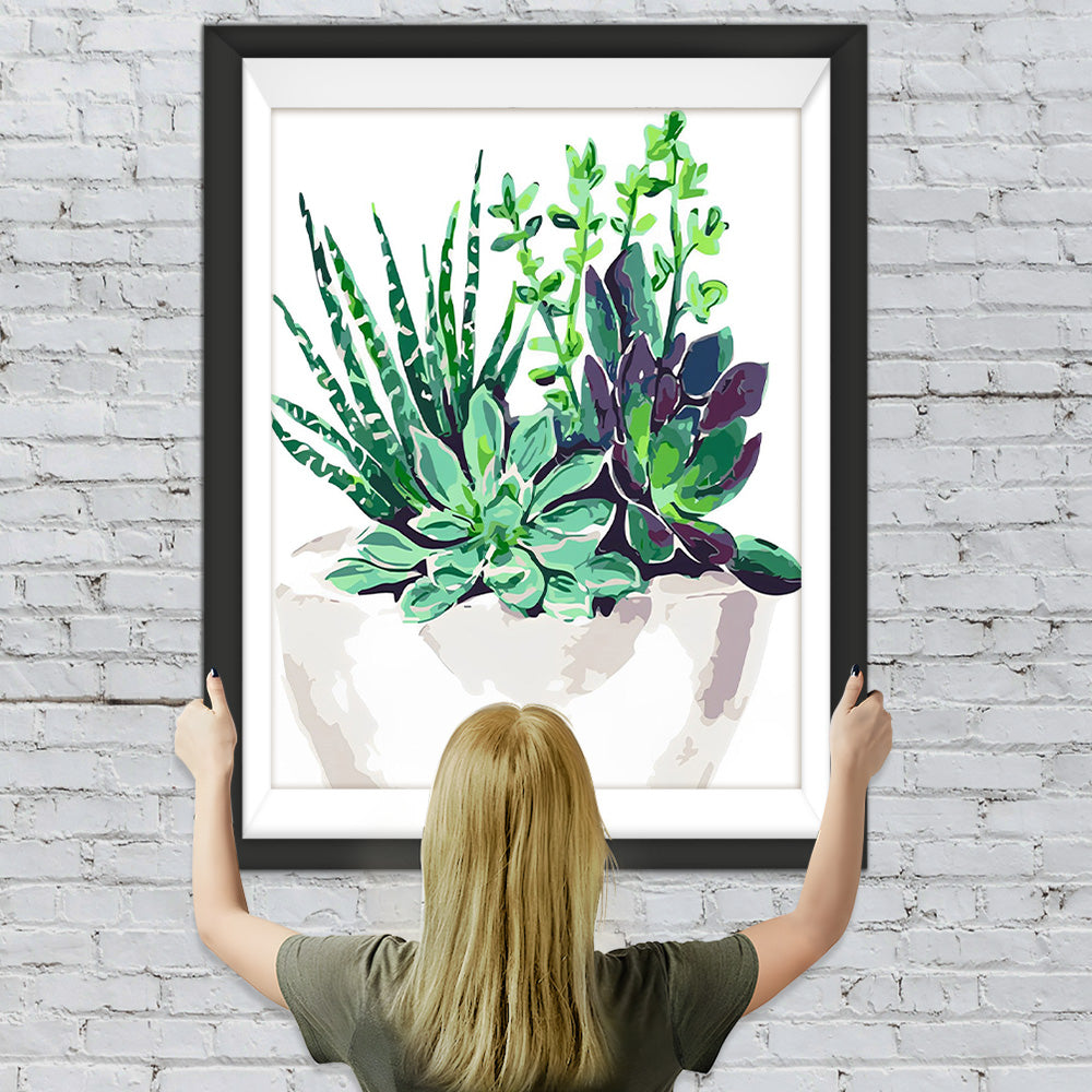 Grüne Sukkulente Diamond Painting