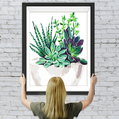 Grüne Sukkulente Diamond Painting