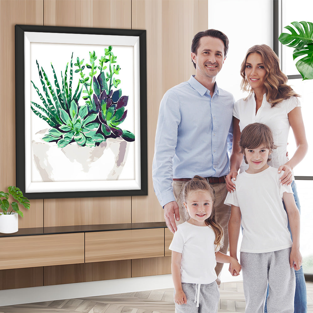 Grüne Sukkulente Diamond Painting