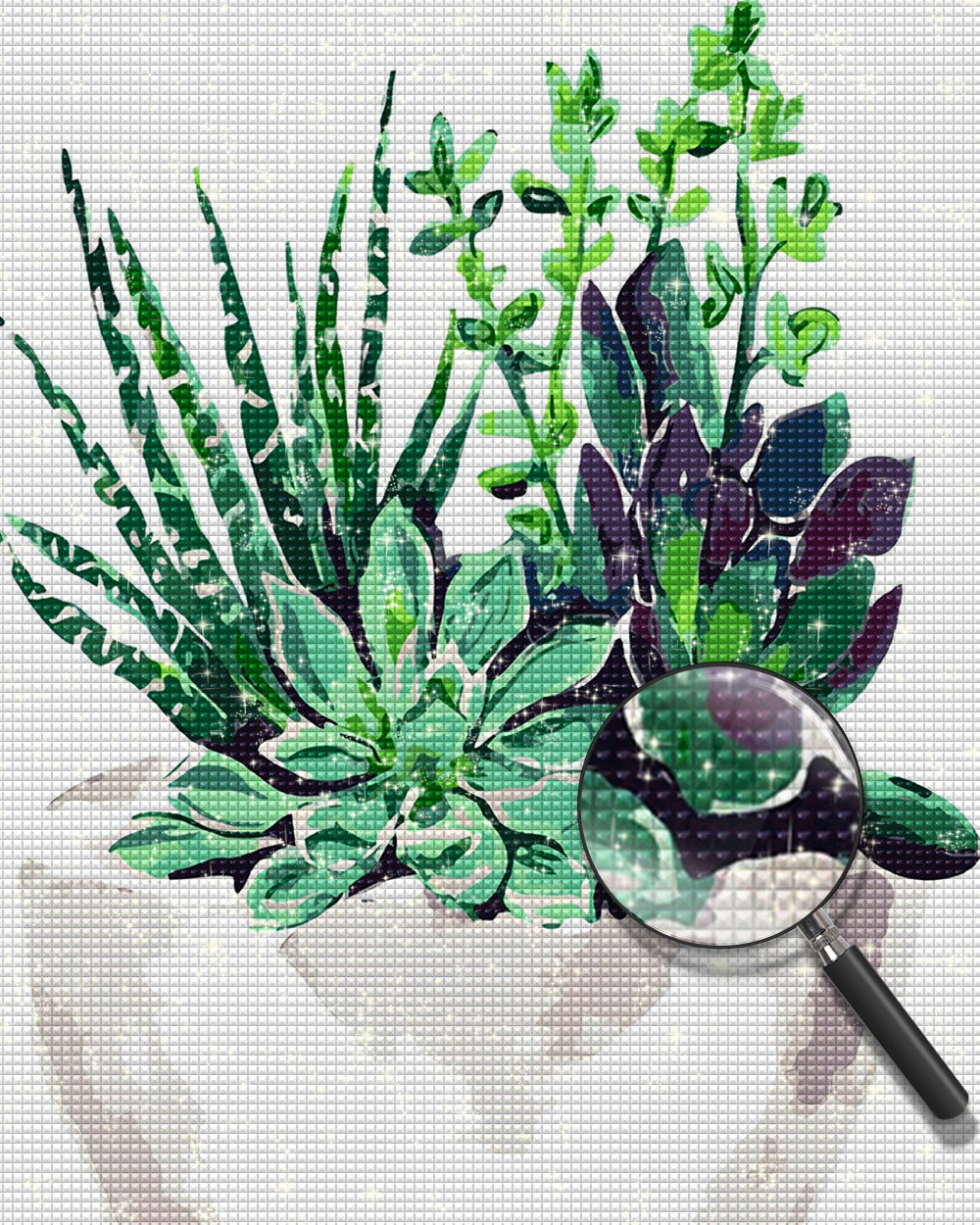 Grüne Sukkulente Diamond Painting