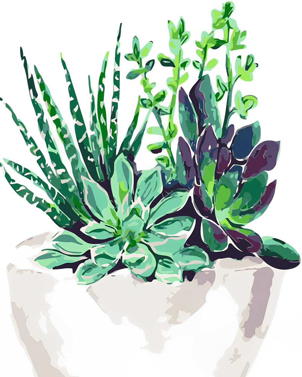 Grüne Sukkulente Diamond Painting