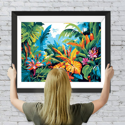 Grüne tropische Blätter Diamond Painting